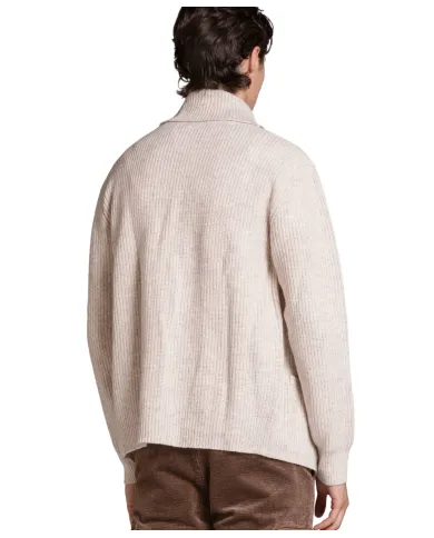 IMPURE Cardigan Uomo DANIEL WN7 AI 25/26 in moulinè con collo e bottoni 56 ECRU