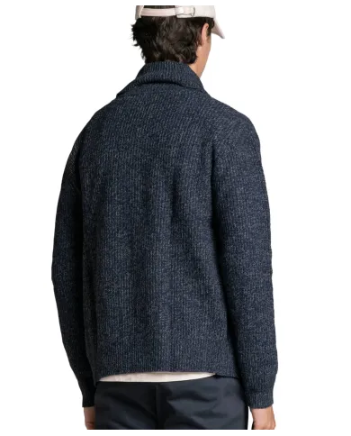 IMPURE Cardigan Uomo DANIEL WN7 AI 25/26 in moulinè con collo e bottoni 01 NAVY