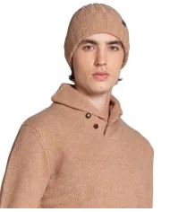 IMPURE Cappellino Uomo LAY WN8 AI 25/26 in lana a coste con risvolto 244 ALMOND
