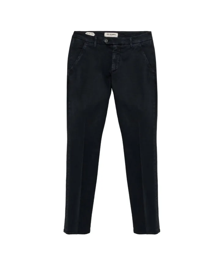 ROY ROGER'S Pantalone Uomo RRU013C8700112 NEW ROLF AI 25/26 in cotone gabardina slim fit 048 BLUE NAVY ROY ROGER'S Pantalone Uomo RRU013C8700112 NEW ROLF AI 25/26 in cotone gabardina slim fit 048 BLUE NAVY