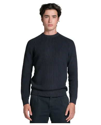 IMPURE Maglia Uomo SIMON COT AI 25/26 cotone in tinta unita 01 NAVY IMPURE Maglia Uomo SIMON COT AI 25/26 cotone in tinta unita 01 NAVY