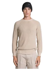 IMPURE Maglia Uomo SIMON COT AI 25/26 cotone in tinta unita 56 ECRU