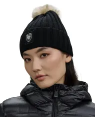 BLAUER Berretto Donna 25WBLDA05337 006127 LIFE AI 25/26 lana con pon pon applicato 999 NERO