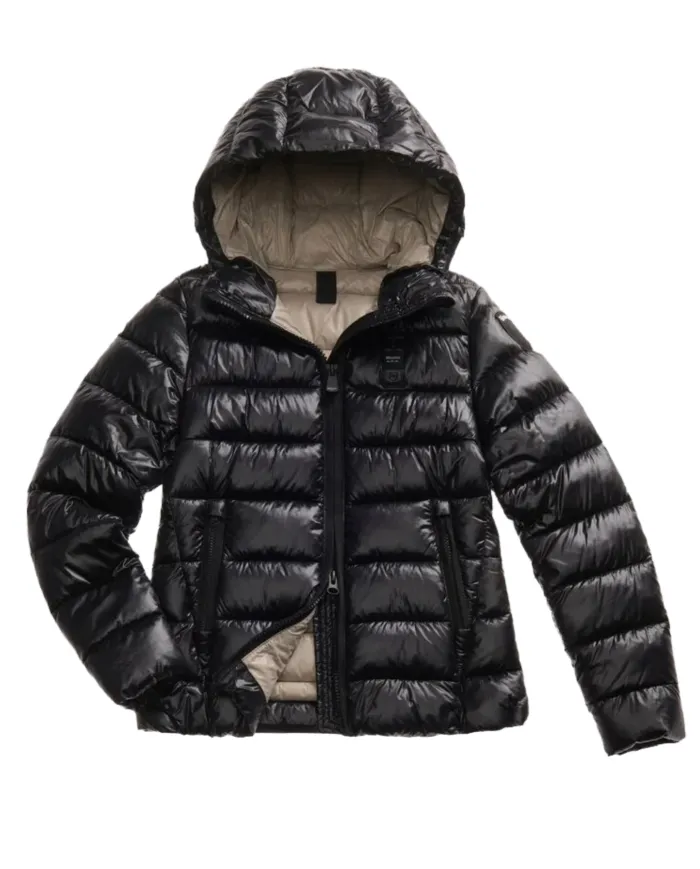 BLAUER Piumino Donna 25WBLDC02072 006648 CAROLL AI 25/26 regular trapuntato con cappuccio 999EI NERO int BEIGE BLAUER Piumino Donna 25WBLDC02072 006648 CAROLL AI 25/26 regular trapuntato con cappuccio 999EI NERO int BEIGE