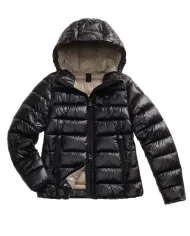 BLAUER Piumino Donna 25WBLDC02072 006648 CAROLL AI 25/26 regular trapuntato con cappuccio 999EI NERO int BEIGE