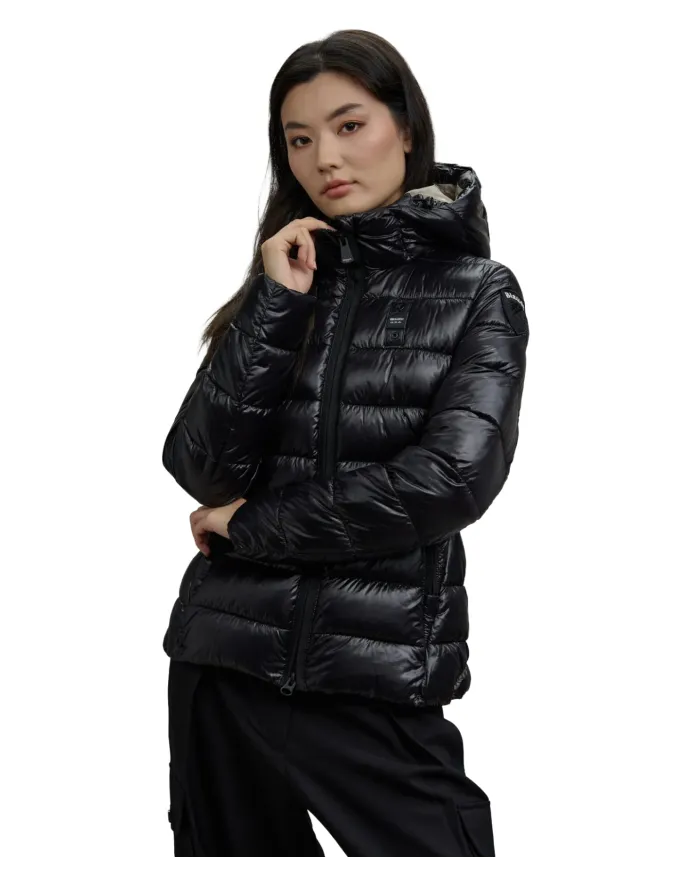 BLAUER Piumino Donna 25WBLDC02072 006648 CAROLL AI 25/26 regular trapuntato con cappuccio 999EI NERO int BEIGE BLAUER Piumino Donna 25WBLDC02072 006648 CAROLL AI 25/26 regular trapuntato con cappuccio 999EI NERO int BEIGE