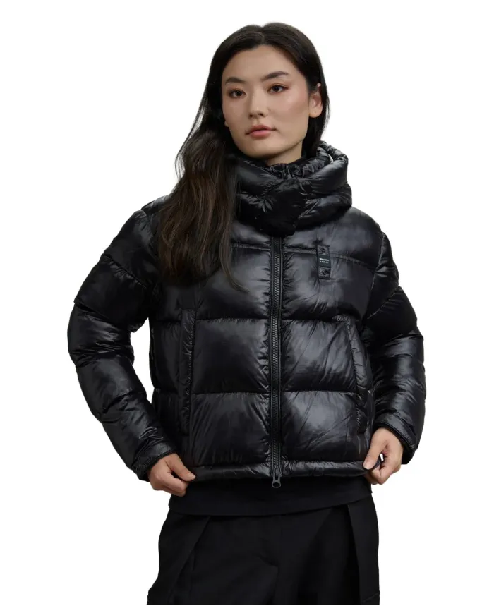 BLAUER Piumino Donna 25WBLDC02170-006648 GLORIA AI 25/26 corto con cappuccio 999EI NERO int BEIGE BLAUER Piumino Donna 25WBLDC02170-006648 GLORIA AI 25/26 corto con cappuccio 999EI NERO int BEIGE