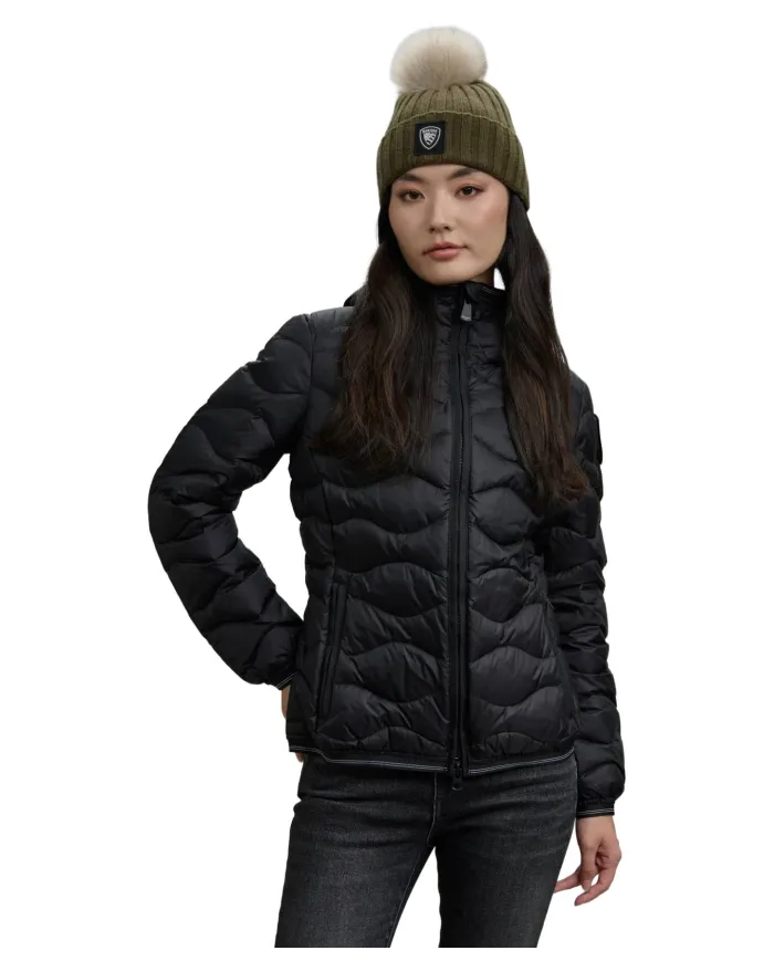 BLAUER Piumino Donna 25WBLDC03095 006047 CAMELIA AI 25/26 corto in piuma ad onde 999EI NERO int BEIGE BLAUER Piumino Donna 25WBLDC03095 006047 CAMELIA AI 25/26 corto in piuma ad onde 999EI NERO int BEIGE