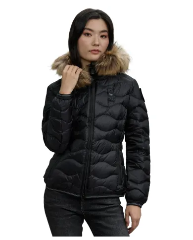 BLAUER Piumino Donna 25WBLDC03096 006047 ALDIE AI 25/26 nylon con cappuccio pelliccia 999EI NERO int BEIGE BLAUER Piumino Donna 25WBLDC03096 006047 ALDIE AI 25/26 nylon con cappuccio pelliccia 999EI NERO int BEIGE