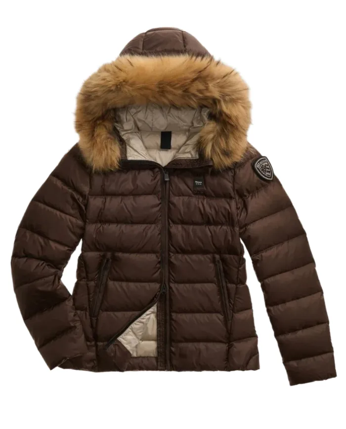 BLAUER Piumino Donna 25WBLDC03099 006047 ARCADIA AI 25/26 nylon trapuntato con cappuccio 365EI CASTAGNA int BEIGE
