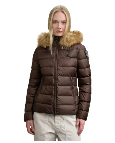 BLAUER Piumino Donna 25WBLDC03099 006047 ARCADIA AI 25/26 nylon trapuntato con cappuccio 365EI CASTAGNA int BEIGE