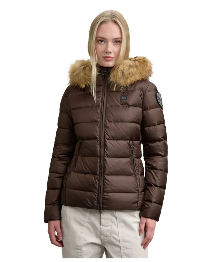 BLAUER Piumino Donna 25WBLDC03099 006047 ARCADIA AI 25/26 nylon trapuntato con cappuccio 365EI CASTAGNA int BEIGE