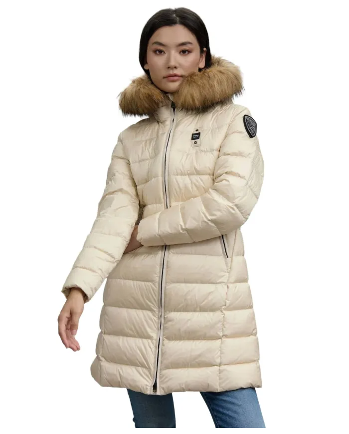 BLAUER Piumino Donna 25WBLDK03103-006047 KRISTIN AI 25/26 lungo con cappuccio e pelliccia 907GG Gr. mattino int Gr. Nebbia BLAUER Piumino Donna 25WBLDK03103-006047 KRISTIN AI 25/26 lungo con cappuccio e pelliccia 907GG Gr. mattino int Gr. Nebbia