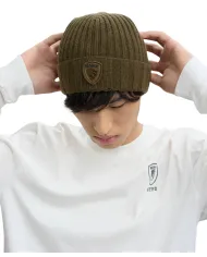 BLAUER Berretto Uomo 25WBLUA05298 006127 KENWOOD AI 25/26 a costina larga con risvolto 670 VERDE BOSCO