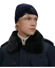 BLAUER Berretto Uomo 25WBLUA05298 006127 KENWOOD AI 25/26 a costina larga con risvolto 888 BLU