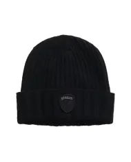BLAUER Berretto Uomo 25WBLUA05298 006127 KENWOOD AI 25/26 a costina larga con risvolto 999 NERO