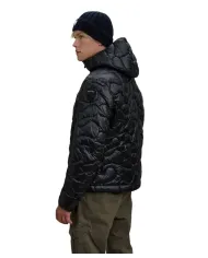 BLAUER Piumino Uomo 25WBLUC02077 006943 HAMLET AI 25/26 con cappuccio ed ondina camouflage 999 NERO