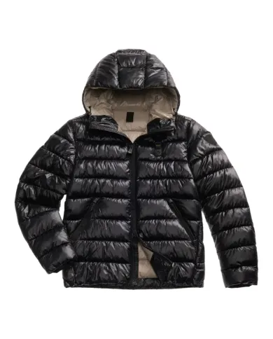 BLAUER Piumino Uomo 25WBLUC02079-A05958 ADAMS AI 25/26 con cappuccio e motivo check 999EI NERO int BEIGE BLAUER Piumino Uomo 25WBLUC02079-A05958 ADAMS AI 25/26 con cappuccio e motivo check 999EI NERO int BEIGE