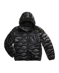 BLAUER Piumino Uomo 25WBLUC03074 006355 WAVE AI 25/26 in piuma ad onda con cappuccio e taschino. 999 NERO