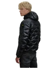 BLAUER Piumino Uomo 25WBLUC03074 006355 WAVE AI 25/26 in piuma ad onda con cappuccio e taschino. 999 NERO