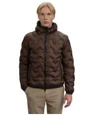 BLAUER Piumino Uomo 25WBLUC03233 007308 PIERY AI 25/26 in piuma con cuciture ad angoli e cappuccio 365TB CASTAGNA int TABACCO