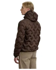 BLAUER Piumino Uomo 25WBLUC03233 007308 PIERY AI 25/26 in piuma con cuciture ad angoli e cappuccio 365TB CASTAGNA int TABACCO