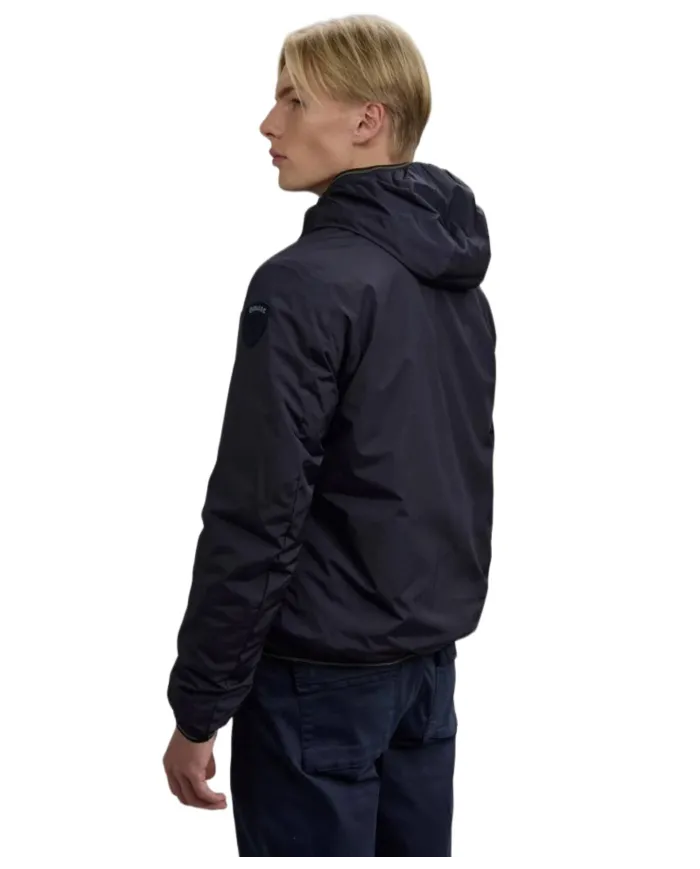 BLAUER Giubbotto Uomo 25WBLUC11083 007110 DEVON AI 25/26 con cappuccio ed eco pelliccia interna 888 BLU