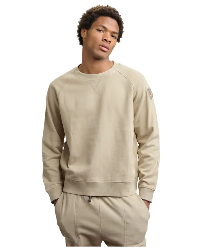 BLAUER Felpa Uomo 25WBLUF03185-006948 BIRCH AI 25/26 a girocollo con patch 301 BEIGE BLAUER Felpa Uomo 25WBLUF03185-006948 BIRCH AI 25/26 a girocollo con patch 301 BEIGE