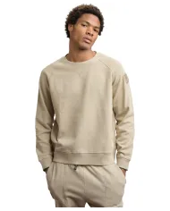 BLAUER Felpa Uomo 25WBLUF03185 006948 BIRCH AI 25/26 a girocollo con patch 301 BEIGE