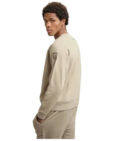 BLAUER Felpa Uomo 25WBLUF03185-006948 BIRCH AI 25/26 a girocollo con patch 301 BEIGE BLAUER Felpa Uomo 25WBLUF03185-006948 BIRCH AI 25/26 a girocollo con patch 301 BEIGE