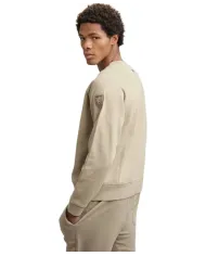 BLAUER Felpa Uomo 25WBLUF03185 006948 BIRCH AI 25/26 a girocollo con patch 301 BEIGE