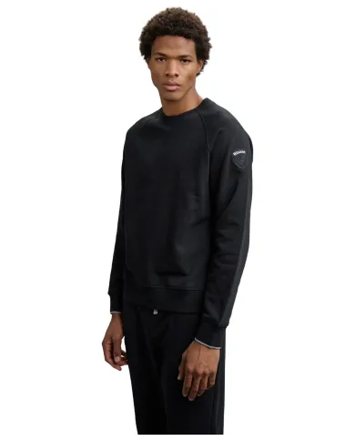 BLAUER Felpa Uomo 25WBLUF03185-006948 BIRCH AI 25/26 a girocollo con patch 999 NERO BLAUER Felpa Uomo 25WBLUF03185-006948 BIRCH AI 25/26 a girocollo con patch 999 NERO