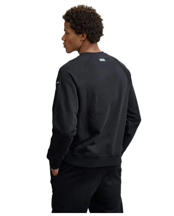 BLAUER Felpa Uomo 25WBLUF03185 006948 BIRCH AI 25/26 a girocollo con patch 999 NERO