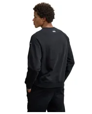 BLAUER Felpa Uomo 25WBLUF03185 006948 BIRCH AI 25/26 a girocollo con patch 999 NERO