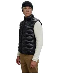 BLAUER Gilet Uomo 25WBLUX02081 005958 DANNY AI 25/26 con trapuntatura ad onde 999EI NERO int BEIGE