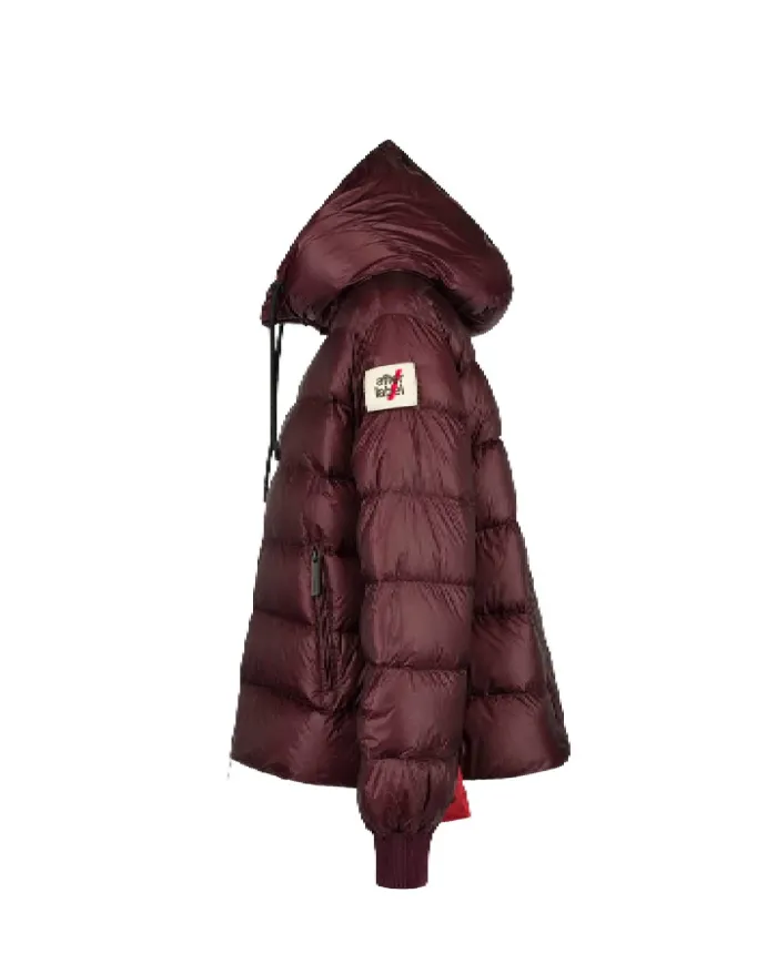 AFTER LABEL Piumino Donna BLAINEN5185 AI 25/26 lucido con cappuccio in piuma e nylon 690 BORDEAUX