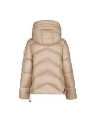 AFTER LABEL Piumino Donna HELSINKIN051 AI 25/26 con collo alto e cappuccio in nylon lucido 030 ECRU