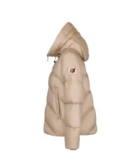 AFTER LABEL Piumino Donna HELSINKIN051 AI 25/26 con collo alto e cappuccio in nylon lucido 030 ECRU