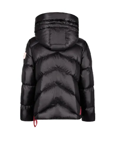 AFTER LABEL Piumino Donna HELSINKIN051 AI 25/26 con collo alto e cappuccio in nylon lucido 999 NERO AFTER LABEL Piumino Donna HELSINKIN051 AI 25/26 con collo alto e cappuccio in nylon lucido 999 NERO