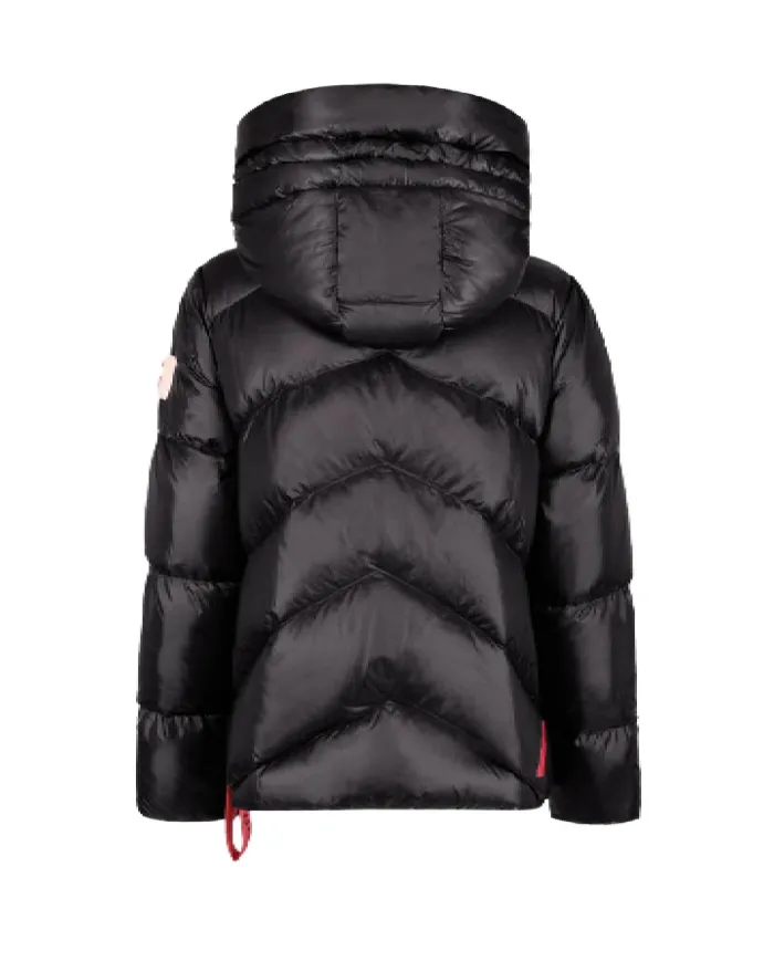 AFTER LABEL Piumino Donna HELSINKIN051 AI 25/26 con collo alto e cappuccio in nylon lucido 999 NERO AFTER LABEL Piumino Donna HELSINKIN051 AI 25/26 con collo alto e cappuccio in nylon lucido 999 NERO