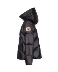 AFTER LABEL Piumino Donna HELSINKIN051 AI 25/26 con collo alto e cappuccio in nylon lucido 999 NERO