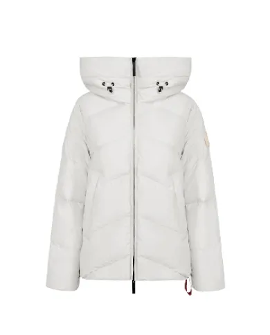 AFTER LABEL Piumino Donna HELSINKIN78641 AI 25/26 con cappuccio in piuma e nylon opaco stretch 010 BIANCO AFTER LABEL Piumino Donna HELSINKIN78641 AI 25/26 con cappuccio in piuma e nylon opaco stretch 010 BIANCO