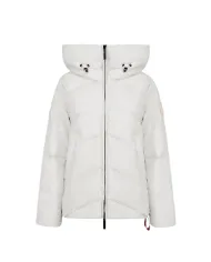 AFTER LABEL Piumino Donna HELSINKIN78641 AI 25/26 con cappuccio in piuma e nylon opaco stretch 010 BIANCO