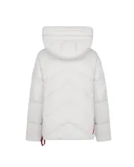 AFTER LABEL Piumino Donna HELSINKIN78641 AI 25/26 con cappuccio in piuma e nylon opaco stretch 010 BIANCO