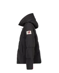 AFTER LABEL Piumino Donna HELSINKIN78641 AI 25/26 con cappuccio in piuma e nylon opaco stretch 999 NERO