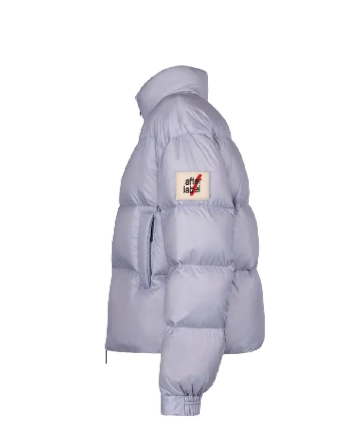 AFTER LABEL Piumino Donna TURKUN051 AI 25/26 a collo alto in piuma d'oca e nylon lucido 710 CELESTE