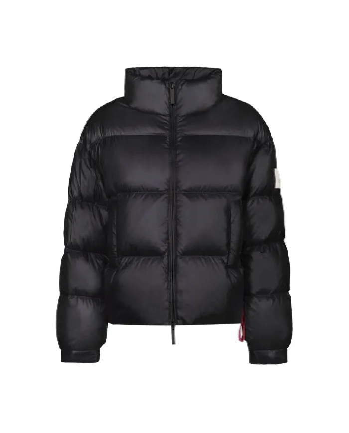 AFTER LABEL Piumino Donna TURKUN051 AI 25/26 a collo alto in piuma d'oca e nylon lucido 999 NERO AFTER LABEL Piumino Donna TURKUN051 AI 25/26 a collo alto in piuma d'oca e nylon lucido 999 NERO