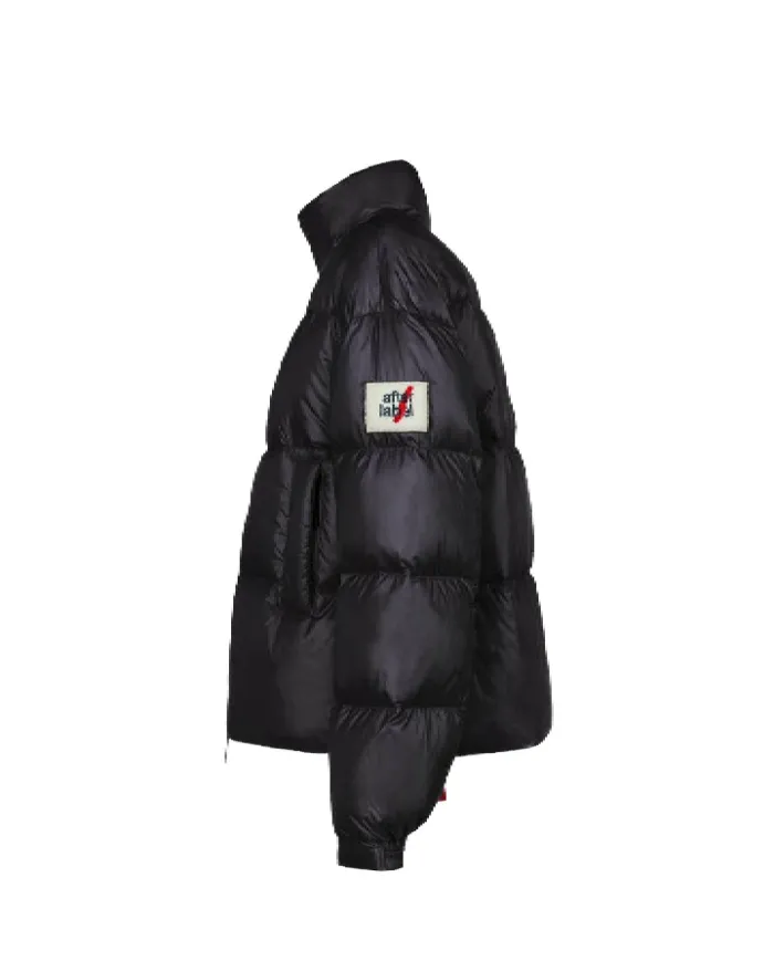 AFTER LABEL Piumino Donna TURKUN051 AI 25/26 a collo alto in piuma d'oca e nylon lucido 999 NERO