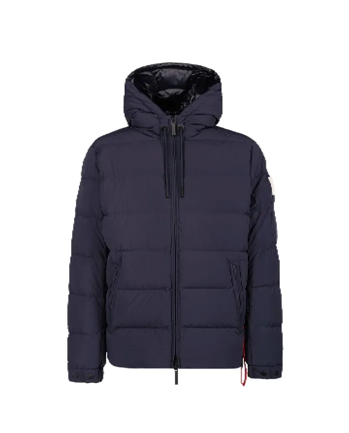 AFTER LABEL Piumino Uomo VERBIERN78641 AI 25/26 con cappuccio in piuma d'oca e nylon strech opaco 799 BLU NAVY AFTER LABEL Piumino Uomo VERBIERN78641 AI 25/26 con cappuccio in piuma d'oca e nylon strech opaco 799 BLU NAVY
