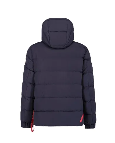 AFTER LABEL Piumino Uomo VERBIERN78641 AI 25/26 con cappuccio in piuma d'oca e nylon strech opaco 799 BLU NAVY AFTER LABEL Piumino Uomo VERBIERN78641 AI 25/26 con cappuccio in piuma d'oca e nylon strech opaco 799 BLU NAVY